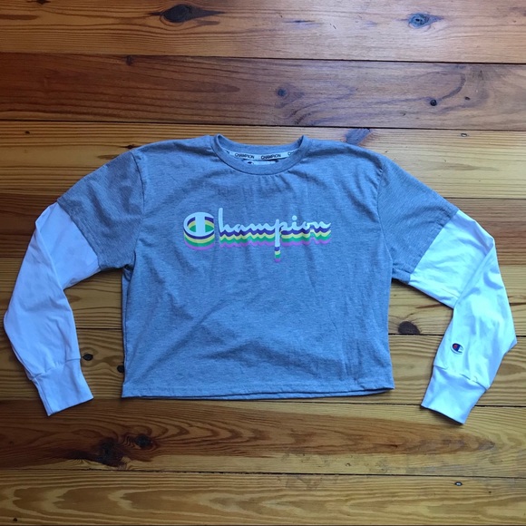 Champion Gray Long Sleeve T-Shirt, EUC, XL - Picture 3 of 14